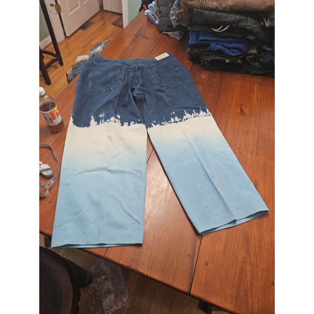 History Iceberg IT 42 US 37 Ombre Dip Dye Wide Leg Jeans Mens Made In Italy - Picture 14 of 14